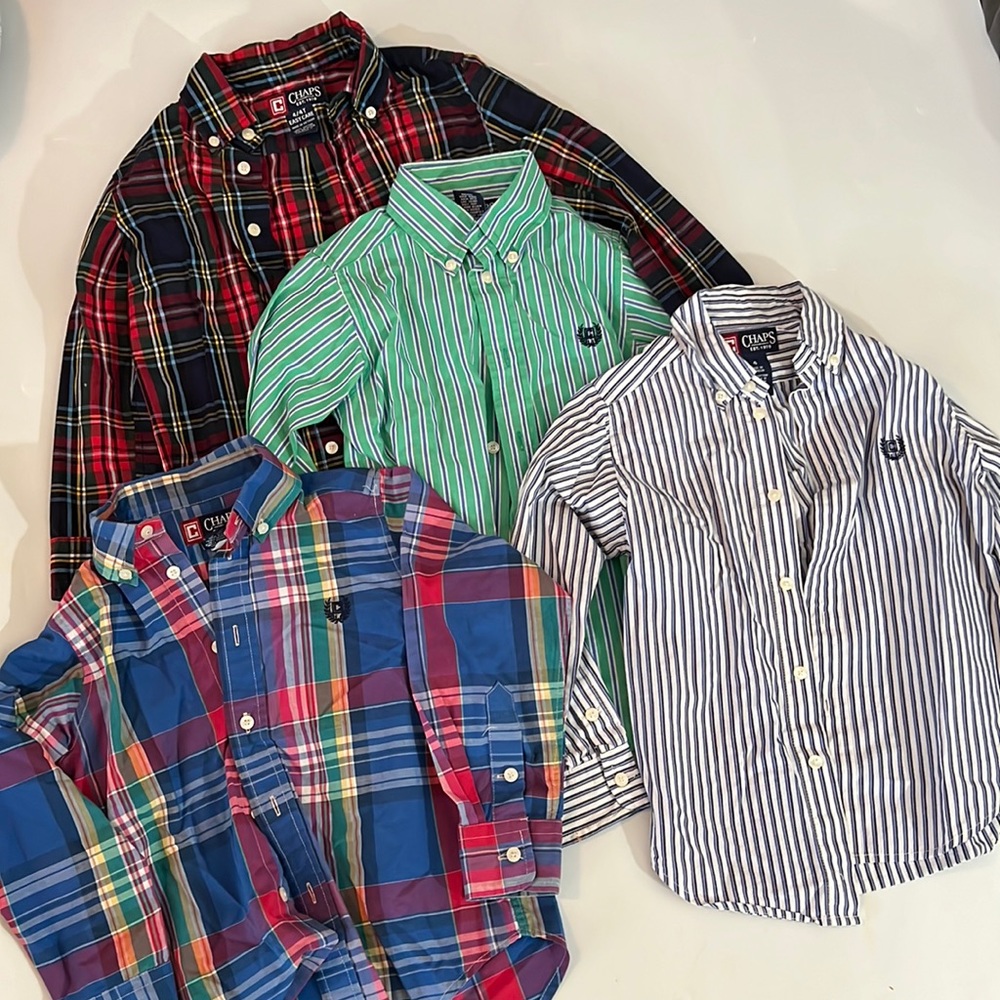 (4) boys,  4T Chaps button-down dress shirts.